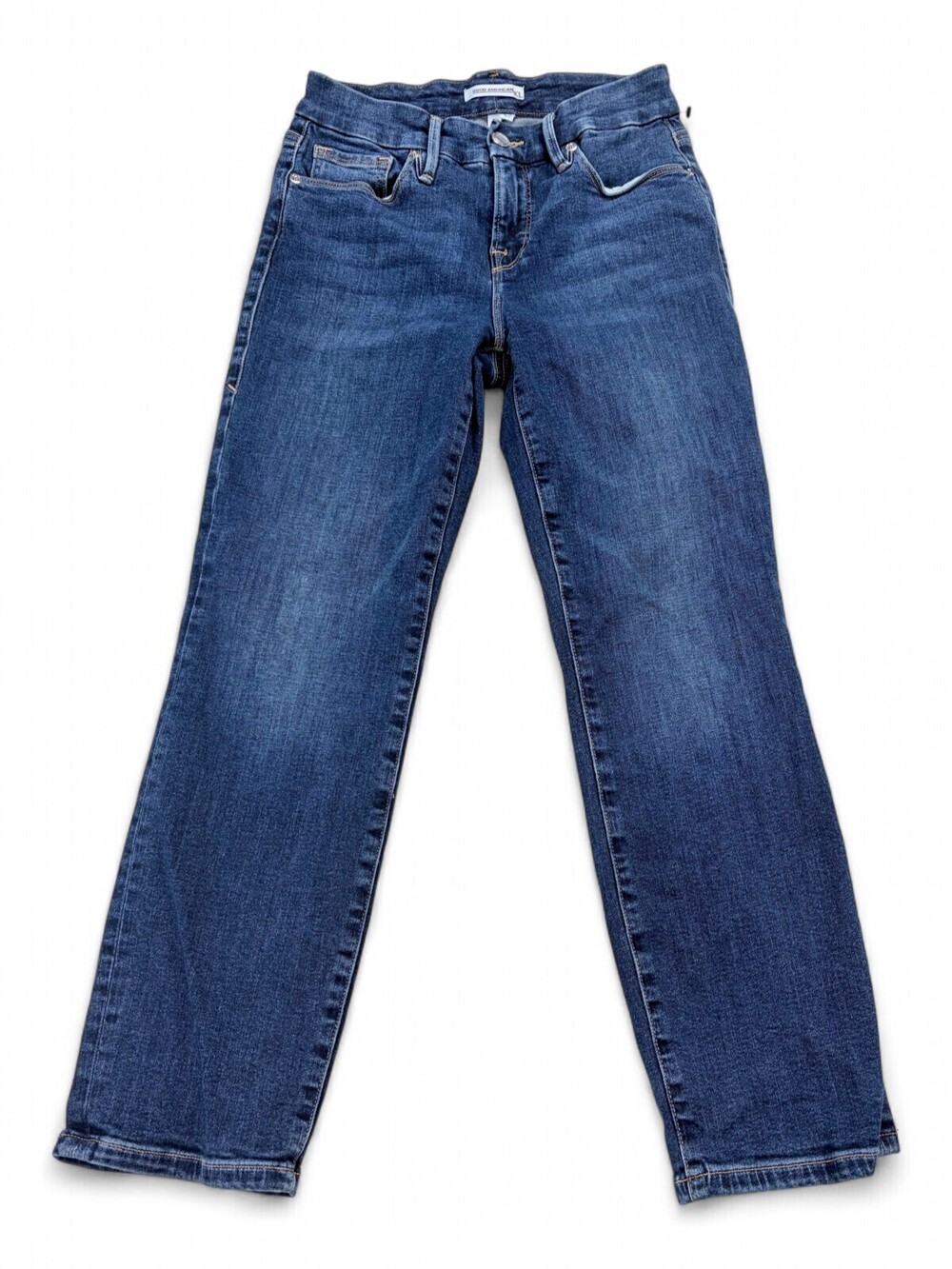 Good American Good Petite Straight Jeans Size 0 Dark Wash